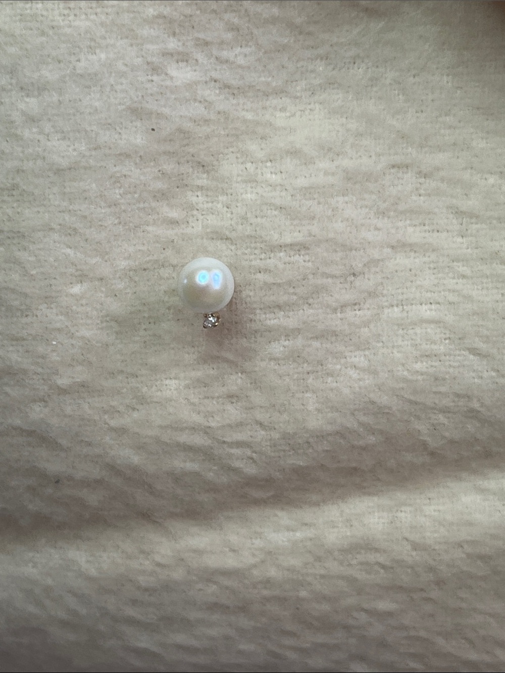 Pearl and Crystal Drop Stud Earrings - White
